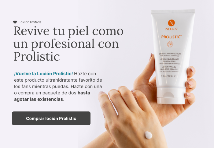 A woman holding a tube of Prolistic Lotion with another hand with a dollop of lotion on it.